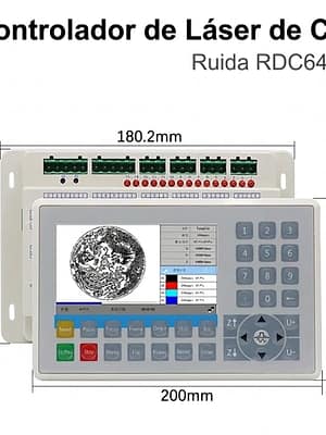 Placa base del controlador Ruida RDC6445S mostrando los puertos de conexión para motores y sensores. Sistema de Control Ruida RDC6445S Completo